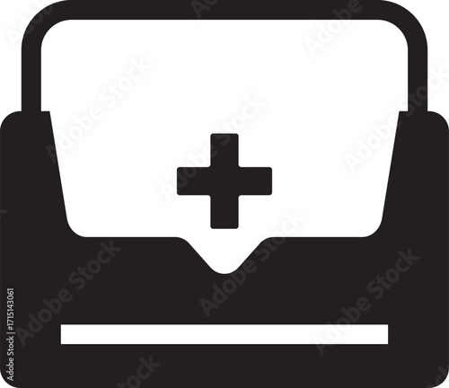 Solid Glyph Icon of a Medical Doctor's Bag
