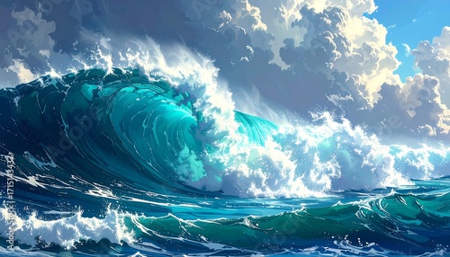 Oceanic Surge: A Dynamic Wave Phenomenon