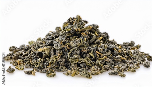 Dry Green Oolong Tea Isolated On White Background Milk Oolong