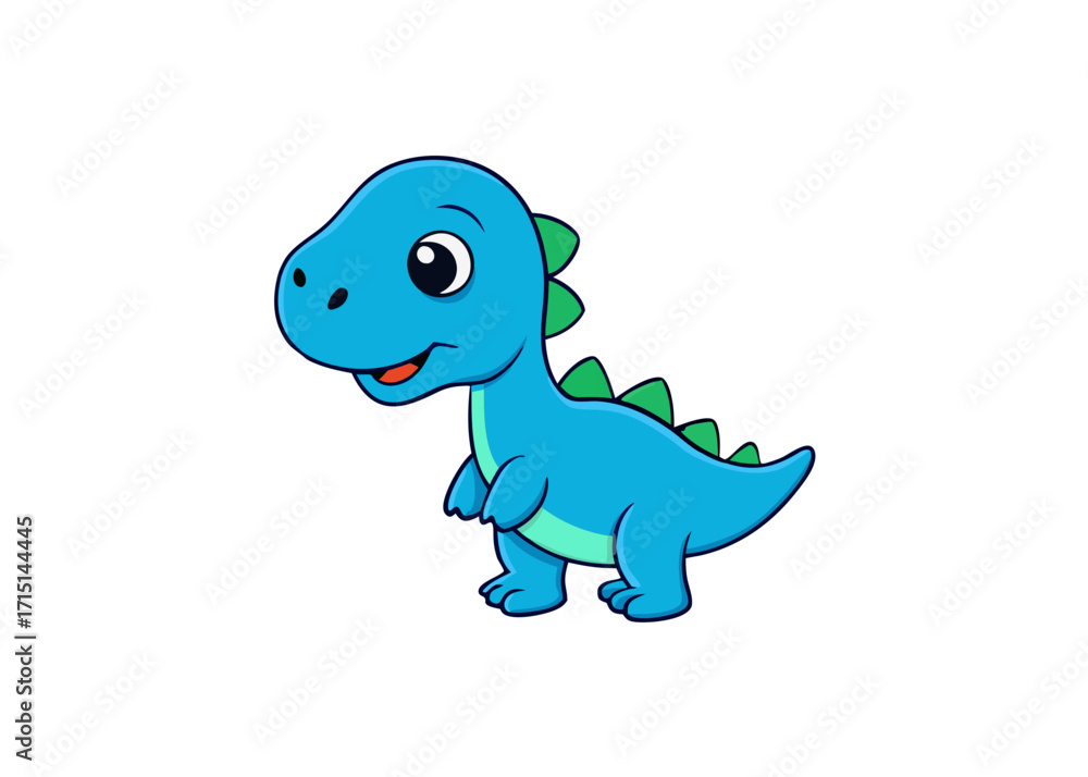 Obraz premium Cute Dinosaur for Kids – Colorful Vector PNG, Transparent Background