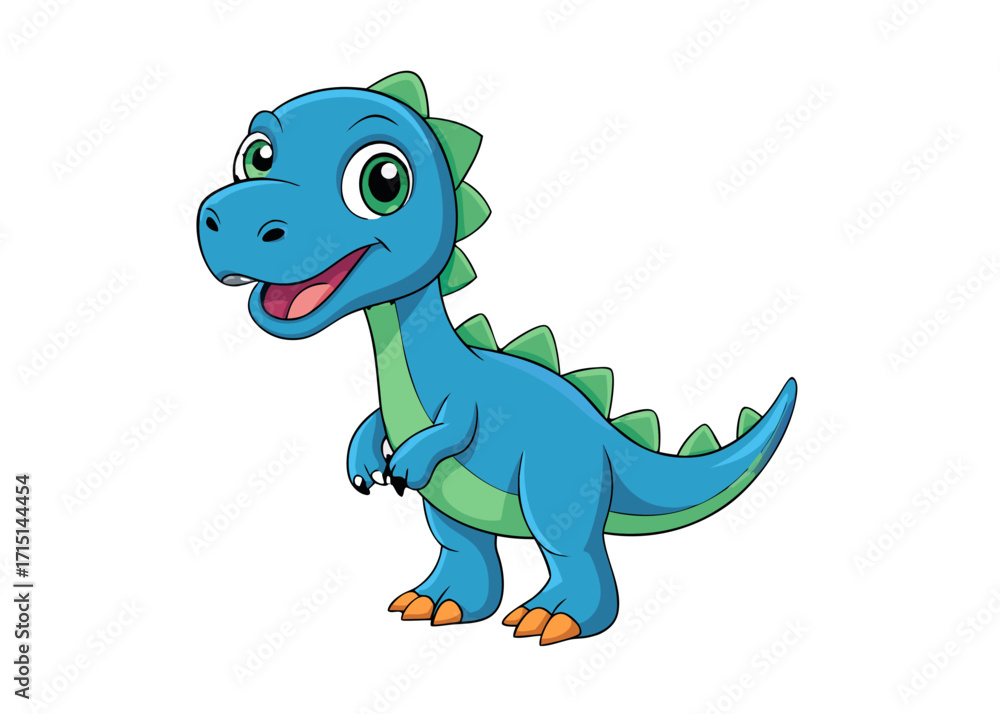 Fototapeta premium Cute Dinosaur for Kids – Colorful Vector PNG, Transparent Background