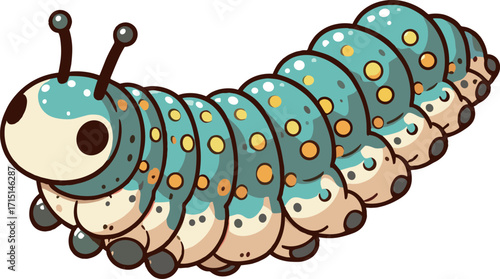 足のたくさんある芋虫のイラスト