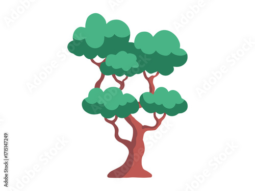 Jungle Tree Clip Art Illustration
