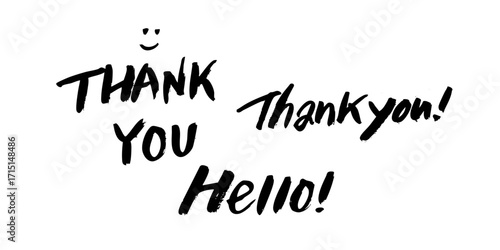 Hand-drawn Calligraphy greetings bold black Typography
