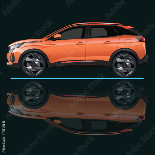 Vector illustration of luxury cars, sports cars, which are sophisticated and modern