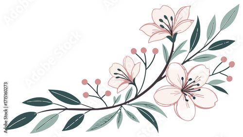 Wedding Place Card – Watercolor Floral Vector PNG, Transparent Background, No Text