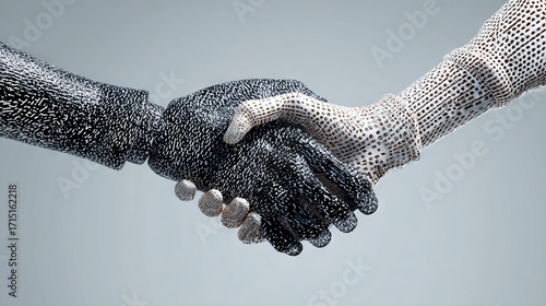 Man and Machine Handshake – Symbol of Unity