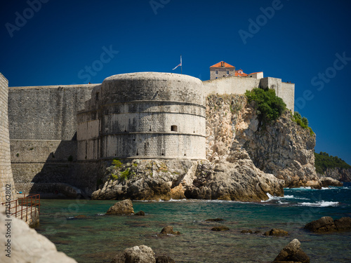 Fototapeta Naklejka Na Ścianę i Meble -  Dubrovnik, Croatia, 27th July 2025, view of Tvr_ava Bokar Fort Boka and  West Harbour and city walls