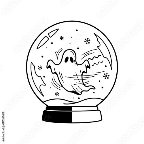 Abstract circular lines forming a stylized globe or sphere with a base isolate