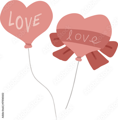 Heart Balloons Illustration drawing

