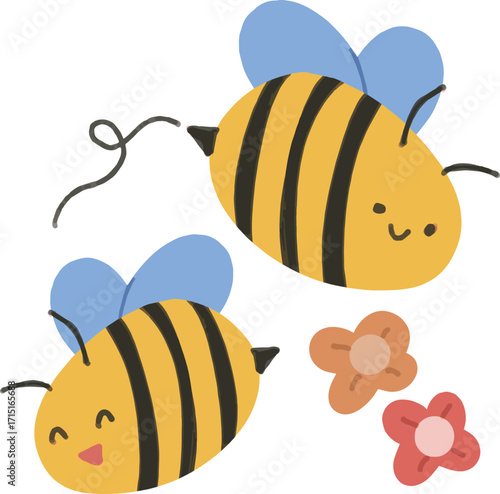 Cute Bees Illustration