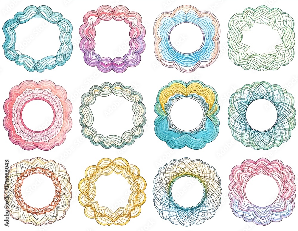 Obraz premium Colorful Ornamental Frames Collection