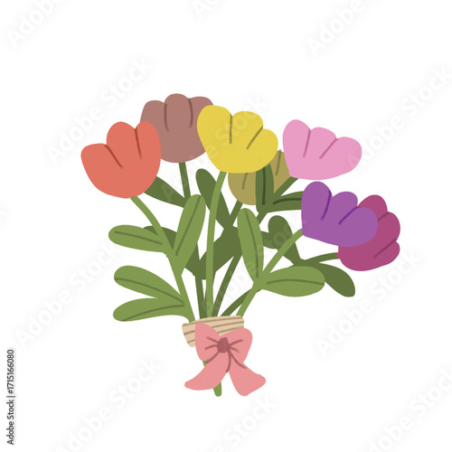 Colorful Flower Bouquet Illustration
