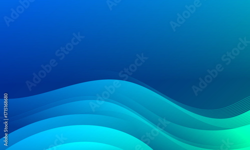 Abstract background with a flowing aqua wave.