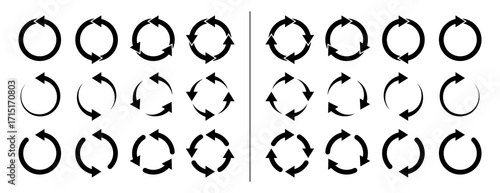 Refresh icons set. Reload icon vector. Update icon. convert icon. Rotation Icon