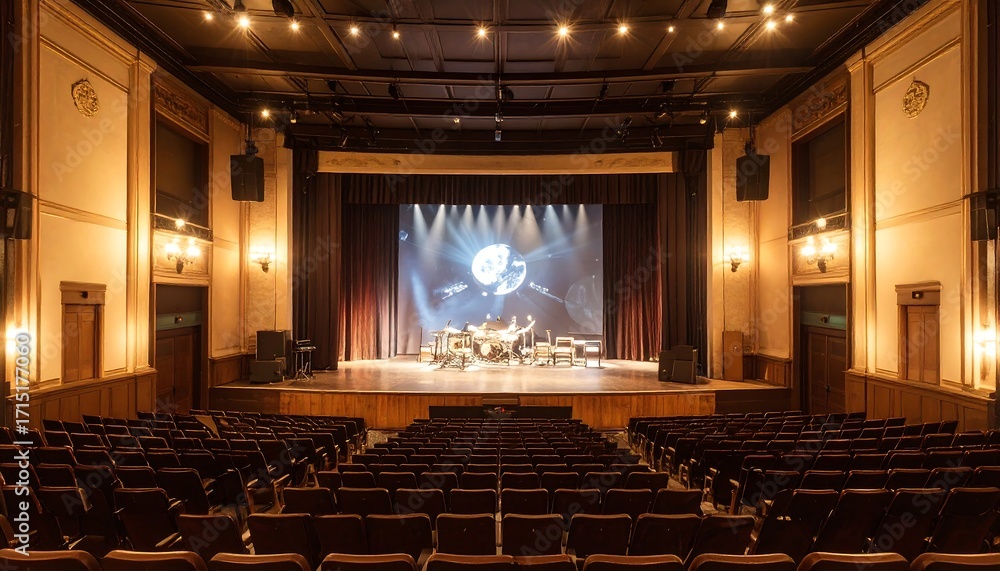 Naklejka premium Grand theater interior, empty auditorium