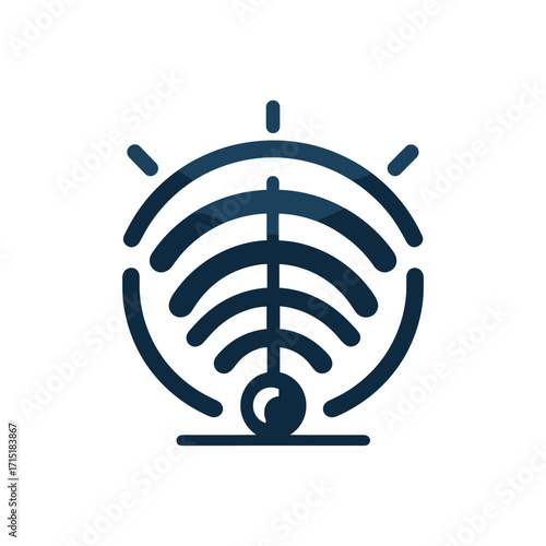 Abstract design of concentric lines radiating outward