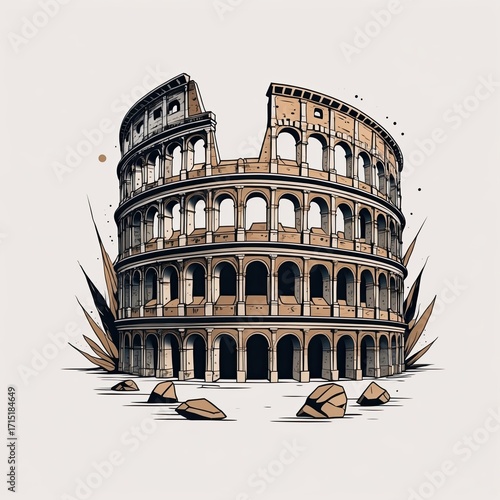 Wallpaper Mural Tattoo design of the Colosseum Torontodigital.ca