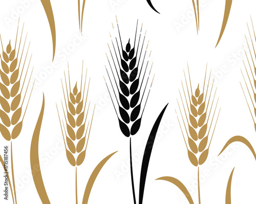 Wheat Icon Set Vector Illustration for Agriculture and Harvest Symbolism