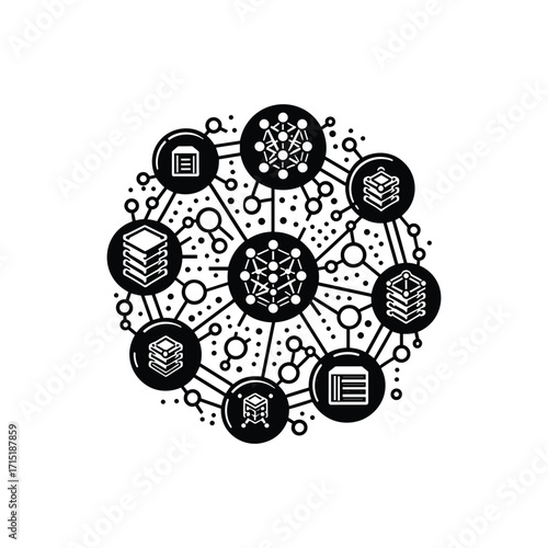 Abstract illustration of interconnected data nodes