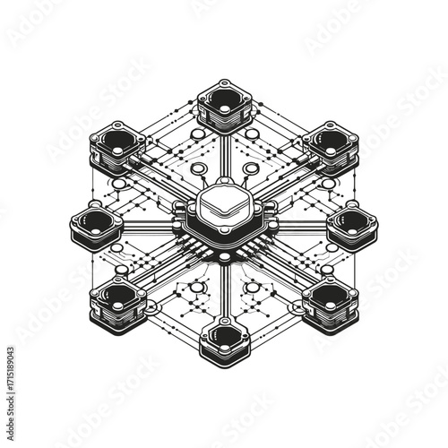 Abstract network design with interconnected nodes