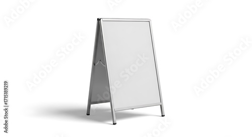 Empty A frame Sandwich Board Sign Mockup on a Clean White Background