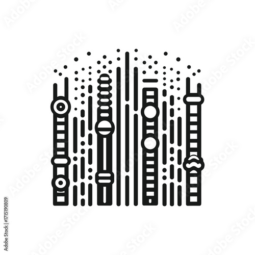Abstract representation of sound waves with bars
