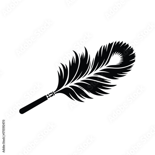 Feather Silhouette Logo for Adobe Stock – Minimalist & Poetic Branding