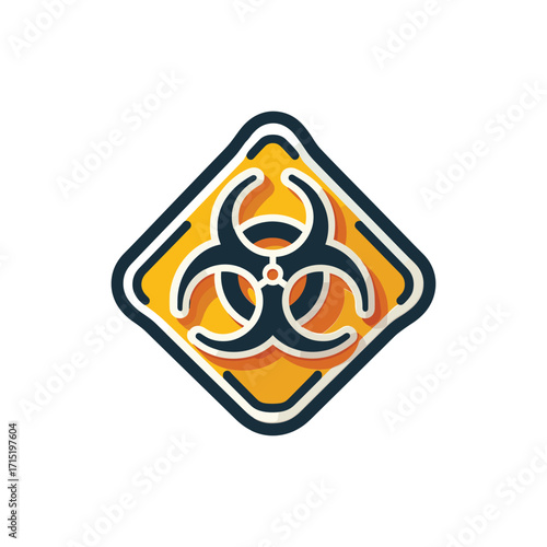 Biohazard symbol indicating caution in hazardous areas