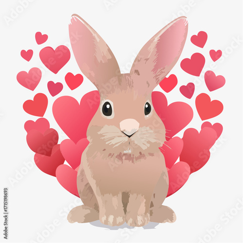 Hintergrund niedlicher Hase mit Herzen