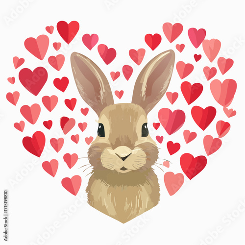 Hintergrund niedlicher Hase mit Herzen