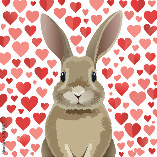 Hintergrund niedlicher Hase mit Herzen