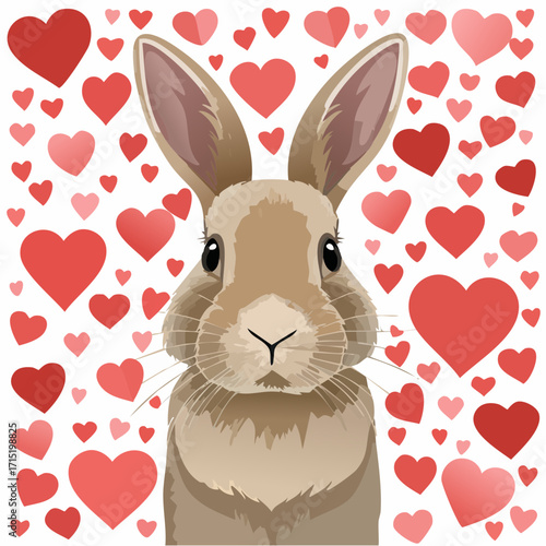 Hintergrund niedlicher Hase mit Herzen