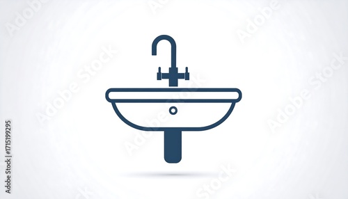 Modern bathroom sink icon graphic design