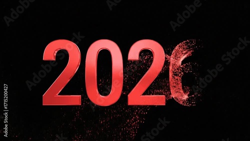 Wallpaper Mural 2026 Visual Concept: A modern and abstract 3D rendered graphic showcasing the year 2026 in bold red numerals, set against a dramatic dark backdrop, which can evoke feelings about the future. Torontodigital.ca