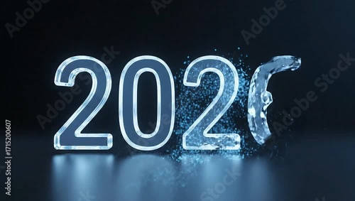 Wallpaper Mural New Year Water Splash 2024: This visually stunning artwork features the numeral '2024' elegantly crafted from water, bursting with a dynamic energy, perfect for conveying renewal, progress. Torontodigital.ca