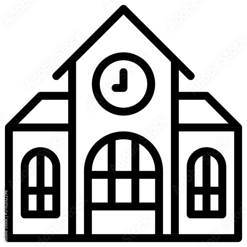 School Outline Icon