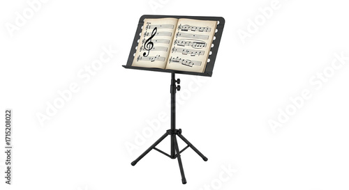 Music stand with open sheet music