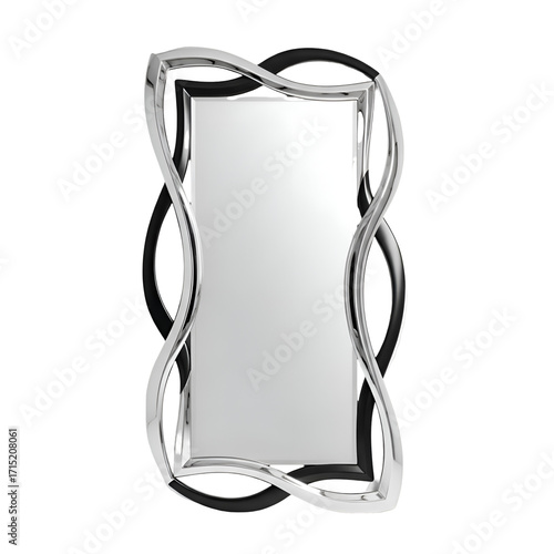 Wallpaper Mural Abstract Mirror with Silver Frame Reflects Light Elegantly on Transparent Background Studio Shot Torontodigital.ca