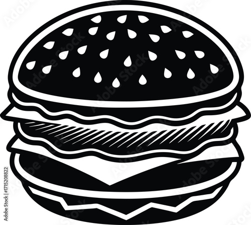 hamburger flat vector on white background_processed.eps