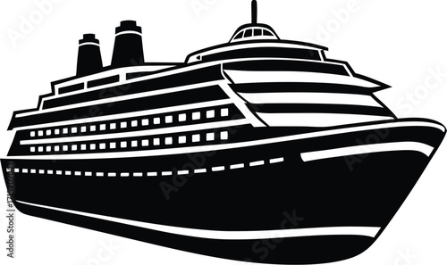 cruise ship flat vector on white background_processed.eps