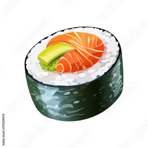 sushi maki roll icon isolated object