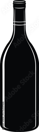 wine bottle silhouette vector on white background_processed.eps