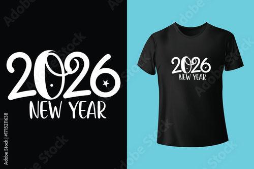 2026 happy new year t shirt design template