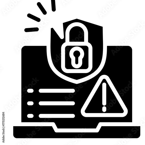 Security Breach glyph icon