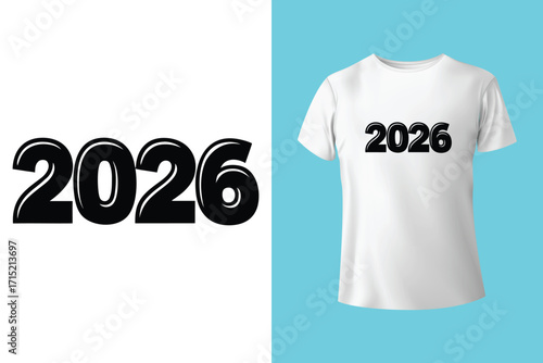 2026 happy new year t shirt design template