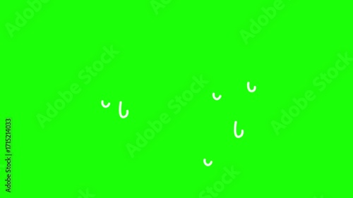 Cute doodle icons expression symbol effect cartoon style, tears, cold, sweat drops, surprised, sketch animated elements on transparent background