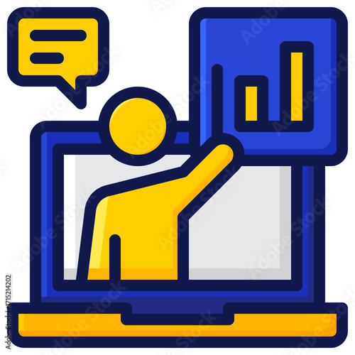 Online School Filled Line Icon