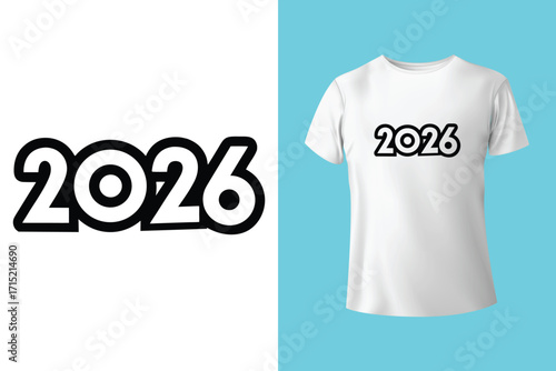 2026 happy new year t shirt design template