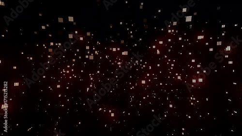 Particles, 4K, Gradation, Special Effects, Animation, Background, Materials, Nature, Motion, Simple, Effects, Fantastical, Video Footage, Space, Dots, Light, Squares, White, Orange, Dynamic